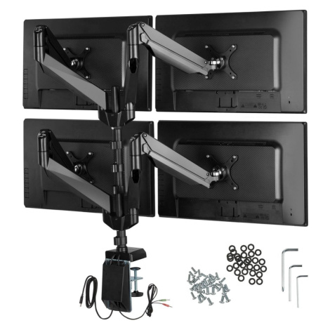 tectake 404157 stolní držák pro 4 monitory od 13" do 32" - černá černá ocel
