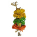 Duvo+ Závěsná barevná hračka pro exoty z rafie, bambusu a kokosu 24,1 × 6,4 × 6,4 cm S