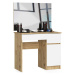 Ak furniture Kosmetický stolek se zrcadlem P-2/SL I dub artisan / bílý pravý