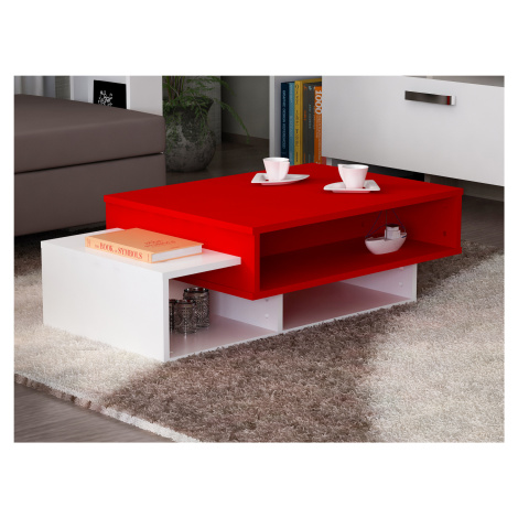 ASIR Konferenční stolek TAB bílý červený
