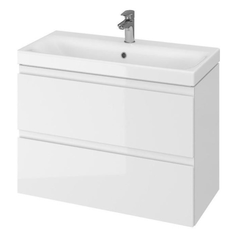 Cersanit S801-225-DSM - Závěsná koupelnová skříňka s umyvadlem MODUO SLIM bílá S801-225-DSM