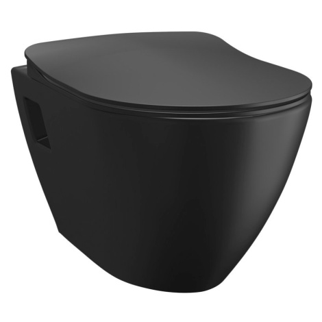 Creavit PAULA závěsná WC mísa, 35,5x50cm, černá mat
