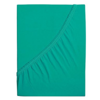 B.E.S. PETROVICE Prostěradlo Jersey česaná bavlna MAKO 200 × 220 cm, tyrkysově zelené
