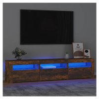 vidaXL TV skříňka s LED osvětlením kouřový dub 180x35x40 cm