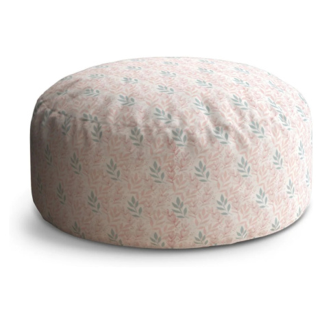 Taburet Circle Růžové a modré lístky: 38x48 cm