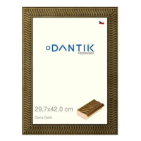 DANTIK rámeček 29,7 × 42, Doria Gold plexi čiré