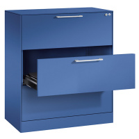 C+P Kartotéková skříň ASISTO, výška 992 mm, se 3 výsuvy, DIN A4 na šířku, enciánová modrá/encián