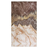 Koňakově hnědo-krémový pratelný koberec 150x80 cm - Vitaus