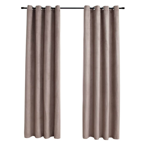 vidaXL Zatemňovací závěsy s kovovými kroužky 2 ks taupe 140 x 175 cm