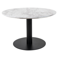 Norddan Kulatý konferenční stolek Kane 70 cm imitace mramoru / černý