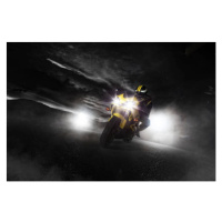 Fotografie Supersport motorcycle driver at night with, Jag_cz, (40 x 26.7 cm)