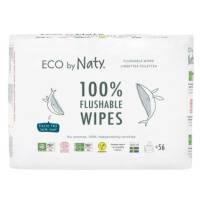 ECO BY NATY Ubrousky vlhčené bez vůně splachovatelné - výhodné balení 3x56 ks