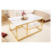 LuxD Designový konferenční stolek Latrisha 90 cm bílo-zlatý - vzor mramor