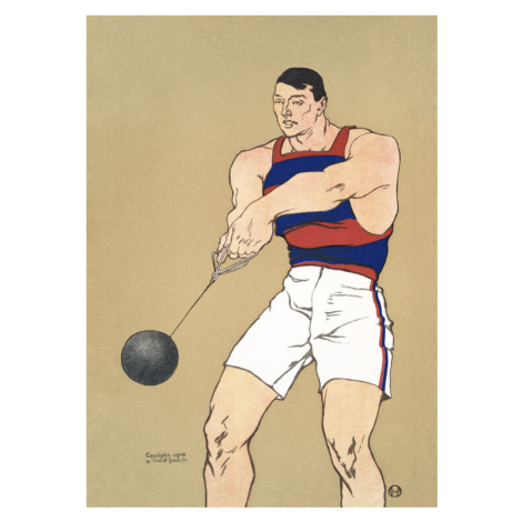 Ilustrace Hammer Throw, Edward Penfield, 30 × 40 cm