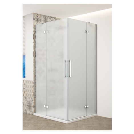 GELCO TRINITY CHROM obdélníkový kout 900x1000 rohový vstup, matné sklo, GT2290-10M-CH GT2290-10M