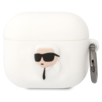 Karl Lagerfeld 3D Logo NFT Karl Head Silikonové pouzdro Airpods 3 bílé