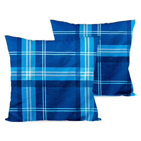 4Home Flanelový povlak na polštářek Blue plaid