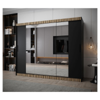 Šatní skříň Abi T2 Premium Barva korpusu: Černá + dub wotan, Rozměr: 250 cm