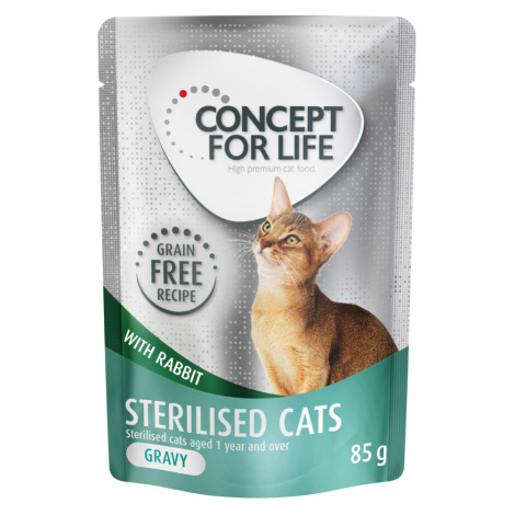 Concept for Life kapsičky, 12 x 85 g - 10 % sleva! - Sterilised Cats králičí bez obilovin – v om
