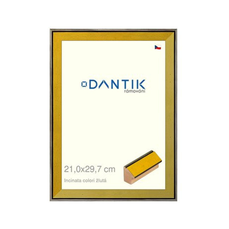 DANTIK rámeček 21 × 29,7, INCLINATA colori žlutý sklo čiré