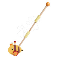 Drevené autíčko včielka Push Bee with Stick Eichhorn s vodiacou rúčkou dĺžka 50 cm od 12 mes EH6