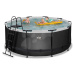 Bazén s pískovou filtrací Black Leather pool Exit Toys kruhový ocelová konstrukce 360*122 cm čer