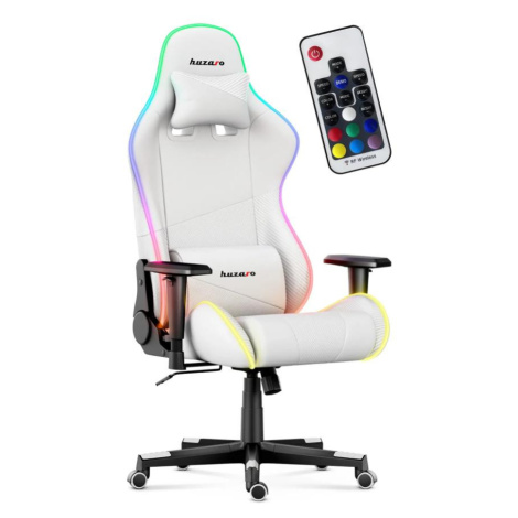 Bílé herní křeslo Huzaro s RGB osvětlením FORCE 6.2 RGB WHITE