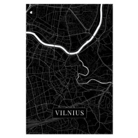Mapa Vilnius black, 26.7x40 cm