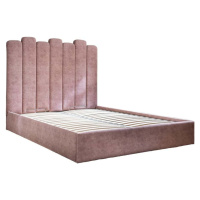 Růžová čalouněná dvoulůžková postel s úložným prostorem s roštem 180x200 cm Dreamy Aurora – Miuf