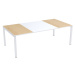 Paperflow Konferenční stůl easyDesk®, v x š x h 750 x 2200 x 1140 mm, bílá/bukový dekor
