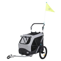 Trixie Vozík za jízdní kolo šedý 63 × 95 × 90/132 cm