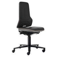 bimos Pracovní otočná židle NEON, kolečka, synchronní mechanika, koženka, šedý flexibilní pás