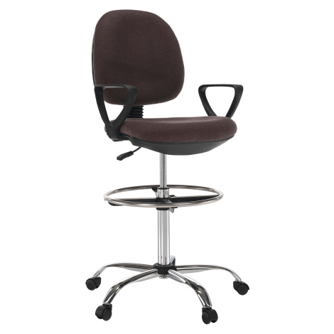 Vyvýšená pracovní židle, hnědá / černá, TAMBER Tempo Kondela
