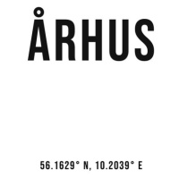 Ilustrace Aarhus simple coordinates, Finlay & Noa, 30x40 cm