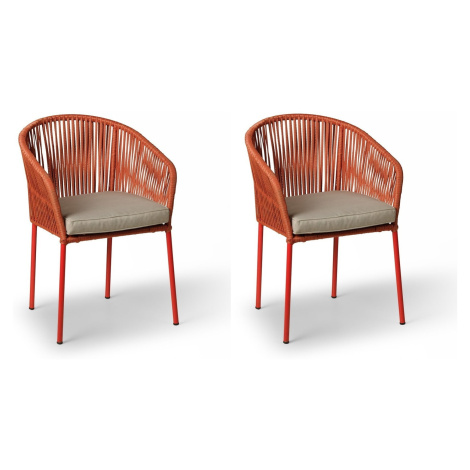 Texim TRAPANI - sada zahradních židlí - červená