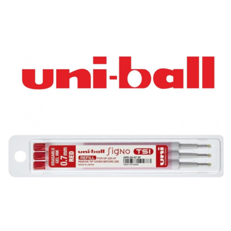 Uni-ball Uni ball, UFR-22-07, náplň do gelového gumovacího pera, 3 ks Barva: Červená