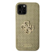 Guess PU Perforated 4G Glitter Metal Logo Zadní Kryt pro iPhone 12/12 Pro Gold