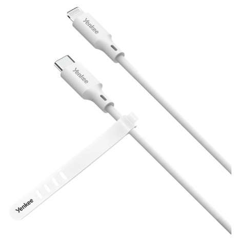 YENKEE kabel YCU 635 WH SILIC USB-C - Lightning, MFi, 1.5m, bílá - 37000048