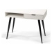 Bílý psací stůl s černým kovovým podnožím loomi.design Diego, 100 x 50 cm