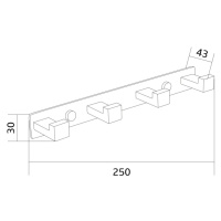 MEXEN Čtyřháček na ručníky černý 709264-70