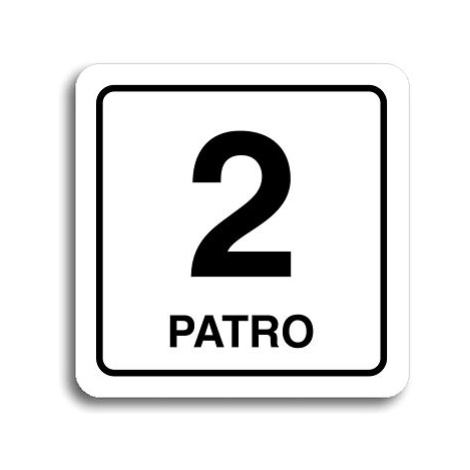 Accept Piktogram "2 patro" (80 × 80 mm) (bílá tabulka - černý tisk)