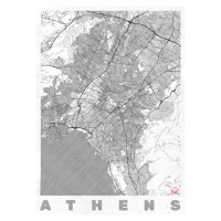 Mapa Athens, Hubert Roguski, 30 × 40 cm