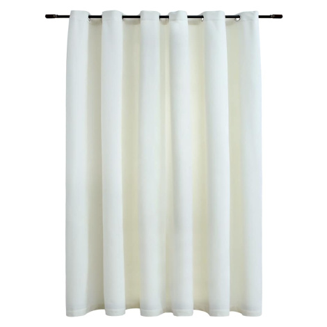 vidaXL Zatemňovací závěs s kovovými kroužky sametový krémový 290x245cm