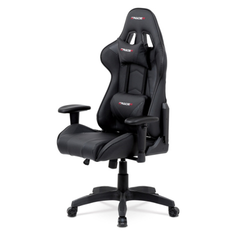 Kancelářská židle NUMMULAR, černá koženka/černá látka Autronic