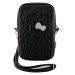 Hello Kitty PU Leather Quilted Pattern Kitty Head Logo Phone Bag černé