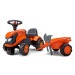 FALK 260C Baby Kubota ride-on traktor s přívěsem, hrábě & lopata