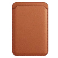 AlzaGuard Genuine Leather Wallet Compatible with Magsafe sedlově hnědá