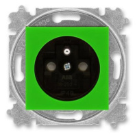 ABB Levit zásuvka zelená/kouřová černá 5519H-A02357 67 s clonkami
