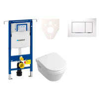 Cenově zvýhodněný závěsný WC set Geberit do lehkých stěn / předstěnová montáž+ WC Villeroy & Boc