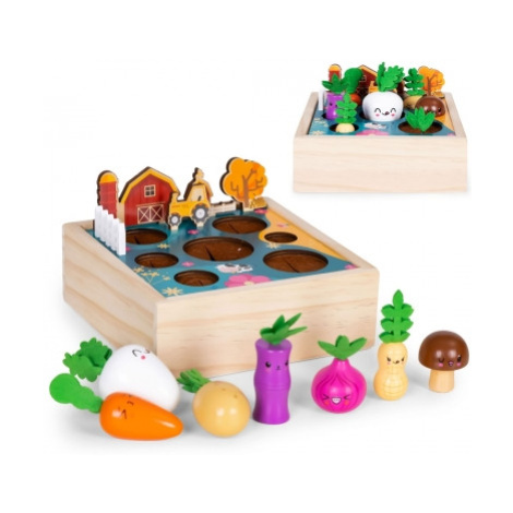 Dřevěná naučná hra, zeleninová zahrada s domečkem Eco Toys ECOTOYS